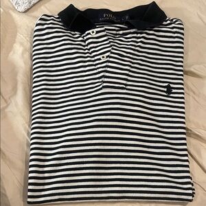 Polo by Ralph Lauren Men's Black and White Striped Polo Shirt